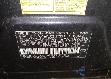 2008 Lexus Gs 350 z USA, uszkodzony, nr VIN JTHCE96S480016398